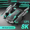 Drönare Luxury Drone Toy 8K 5G GPS Professional HD Aerial Photography Hinder Undvikande UAV Four-Rotor Helicopter RC Distance 5000m YQ240217