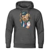 Bluzy męskie bluzy bluzy ciesz się modnym trendem życia Teddy Bear Hoodies Mens Hip Hop Loose Blue Crewneck Ubranie polarowe