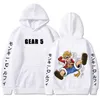 Men's Hoodies Sweatshirts Newest Gear 5 Luffy Graphic Hoodies Sun God Graphic 90s Anime Pullover One Piece Fashion Sweatshirts Casual Winter Male Clothes T240217