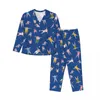 Dames nachtkleding Strandvakantie Pyjama Sets Herfst Zwemmen Mensen Zacht Slaapkamer Vrouw Tweedelig Casual Los Oversized Custom Home Suit