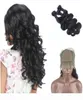 9A Peruvian Virgin Human Hair Wave 3 wiązki z wstępnie wyczerpaną podstawą jedwabną 360 Pełne koronkowe opaski czołowe 4pcs Lot79413342049726