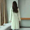 여자 트렌치 코트 겨울 롱 스웨이드 재킷 옷 모직 숄 따뜻한 단색 2024 Ladies Lamb Wool 코트