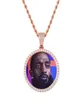 Collier pendentif à dos solide avec médaillons à mémoire Po personnalisé glacé avec chaîne de tennis bijoux Hip Hop personnalisé Zircon cubique Ch2825482721