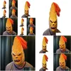 Party Masks Corn Fl Head Mask Scary ADT Realistic Laetx Party Halloween Fancy Dress Masks Maski Cosplay Kostium 7743919 Drop Deliv Dhpr6