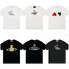 Męska kula sprayu Vivienne West Wood T Shirt Marka odzieży Mężczyźni Kobiety letnia koszulka z literami bawełniana koszulka wysokiej jakości koszulki DZ