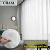 Rideau CHAXI Luxueux Rideaux Transparents en Mousseline de Soie Blanche pour Salon Chambre Fenêtre Voile Rideau en Tulle Sensation Lisse et Doux au Toucher