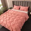 Bedding sets High Quality 3D Pinch Pleated Duvet Cover Set 220x240 Solid Color Single Double Twin Bedding Set Quilt Cover Comforter Covers