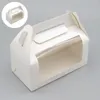 Plates 10 Pcs Cake Box Toast Wrapping Boxes Handheld Baking Paper Carton Container White Card Dessert Sandwiches