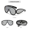 Sunglasses 2024 Fashion One Piece Big Frame Goggles Oversized Oval Women Men Trendy Hip Hop Sun Glasses