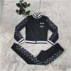 Kvinnors tvådelade byxor Tracksuit Kvinnor Casual Print Jacket and Sweat Set Outfits Ship Drop Delivery Apparel Womens Clothing DHVM0