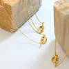 Nicho querido atado em forma de coração amor pingente colar para mulheres titânio banhado a ouro 18k popular corrente de clavícula