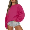 Sweats à capuche pour femmes Femme Sweatshirts 2024 Doux Coréen O-Cou Pulls Tricotés Épais Automne Hiver Couleur Bonbon Lâche Solide Vêtements Pour Femmes