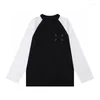 Women's T Shirts MMsix Men' T-shirt Sleeves Color Contrast Women Shirt Winter Crew Neck Long Sleeve Pullover Korean Fashion Brand Base