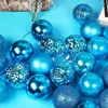 Decoración de fiesta Bolas de árbol de Navidad 36PCS Forma especial Galvanizado Pintado Inastillable Juego de bolas colgantes Adornos de 2,4 pulgadas