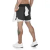 Men's Shorts Anime Shorts Gym for Man Double Layer 2-in-1 Quick-drying Sweat-absorbent Jogging Performance Workout Athletic 810