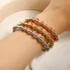 Bracelet exquis couleur or irrégulier élastique en métal mode pour femmes hommes bijoux étanche en acier inoxydable Bracelet