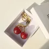 سلاسل المفاتيح الحبل اللطيف كريستال أحمر كرز مفاتيح coa ch women key rings حقيبة أزياء حقيبة يدوية قلادة سحر مفتاح ب.