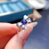 Pierścienie klastra meibapj 4mm 5 mm naturalny szablom kamień mody dla kobiet prawdziwy 925 srebrna biżuteria ślubna