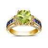 Bagues de cluster Coupe ronde 8 8mm Vert Peridot Bague Or Pour Femmes Tendance Femme Bijoux Pierre De Naissance Luxe Designer Cadeau De Haute Qualité