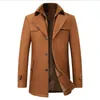 Зимнее шерстяное толстое теплое пальто, мужская мода с двойным воротником, ветрозащитная, умная повседневная мужская куртка, верхняя одежда, длинные шерстяные пальто, дропшиппинг 2551