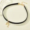 Designer y Black Leather Metal Choker Halsband, Choker Armband, Dual-Purpose Presentlåda med Goth Style för Girl and Mother Chokers smycken