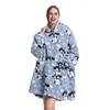 Women's Hoodies Flannel Blanket With Sleeves Winter Sweatshirt Fleece Giant Wearable Hoodie Oversized For Adults Kids Babys