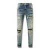 Amirs Designer Mens Jeans Purple Fashion Straight Pants Brand New Real Robin Rock Revival Crystal Rivet Denim 1 8soq