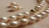 Fine Pearls Jewelry natural Fine Pearls Jewelry 89MM White Akoya Pearl Necklace Earring3413183