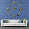 Horloges murales chauves-souris grande horloge bricolage design moderne Halloween décor à la maison sans cadre montre géante vampire art miroir