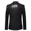 Shiny Gold Sequin Glitter Verfraaid Blazer Jas Mannen Nachtclub Prom Pak Jassen Heren Kostuum Homme Stadium Kleding Voor zangers 240125