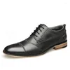 Chaussures habillées faites à la main hommes mariage Oxford noir kaki véritable cuir Brogue hommes d'affaires formel pour hommes FZN18911