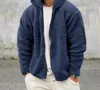 Men's Hoodies Fashion Hooded Sweater For Mens 2024 Autumn/Winter Reversible Warm Solid Versatile Casual Loose Cardigan Zipper Outwear