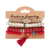 Charm Bracelets 2024 Fashion Vintage Ethnic Multilayer Big Beads Boho Statement Flower Bangles For Women Jewelry