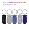 Keychains S 2st Case Box Outdoor Waterproof Rhinestone Keychain Container Key Ring Portable1286p