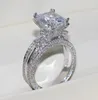 Vecalon Women Big Jewelry Ring Princess Cut 10ct Diamond Stone 300st CZ 925 Sterling Silver Engagement Wedding Ring Gift7318282
