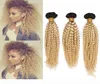 Blonde Ombre Brazilian Human Hair Weave Bundles 3Pcs Lot Kinky Curly 1B 613 Blonde Ombre Virgin Human Hair Wefts 1030quot Mixe5767236