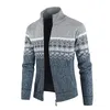 Chandails masculins Stripe Stripe Tripted Cardigan épais talon de pull à sweats à capuche décontractés Collier Automne Fleep Faux Fur Cold