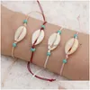 Chain New Arrival Handmade Weave Rope Charm Bracelet For Women Men Bohemia Natural Shell With Lucky Card Fashion Jewelry Dr Dhgarden Dhd4V