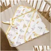 Blankets Swaddling Baby Ddle Blanket Hooded Stroller Wrap Slee-Bag For Infant Boys Girls Breathable Sleep Sack Born Crib Bedding Drop Otgin