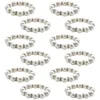 Tovaglia 12 pezzi Tovagliolo Accessorio decorativo Supporti decorativi Anello di San Valentino Fedi nuziali con perle Banchetto in metallo