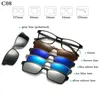 Mode Optische Brilmontuur Mannen Vrouwen Met 5 Clip Op Zonnebril Gepolariseerde Magnetische Bril Voor Mannelijke Bijziendheid Brillen RS159 240131