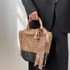 Umhängetaschen Casual Stroh Frauen Soulder Wicker Woven andbags andmade Summer Vocation Beac Raan Tasche Weibliche Große Kapazität TotesH24217