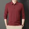 Men's Polos 8 Colors!2024 POLO Sweatshirt Plush Waffle Solid Casual Warm Long Sleeve T-shirt