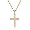 Wholesquare Zircon Cross Pendant Hiphop Rap DJ Singer Accessories Hip Hop Necklace1312277