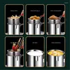 Pans Multifunction Stainless Steel Fryer Gas Mini Pot With Strainer Tempura Oil Saving Small Clamp Kitchen Tool