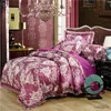 Sängkläder sätter nordiska satin jacquard täcke täcke set lyx blommor sängkläder set adlut quilt täcker fodral ark tvilling drottning kung hem texiles