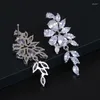 Baumeln Ohrringe Marquise Blume Zirkonia Kristall Irrtümer Für Frauen Trendy Shiny Blatt CZ Stein Elegante Hochzeit Schmuck Party Aretes