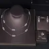 Collier boucles d'oreilles ensemble à la mode délicat tour de cou boucle d'oreille anneaux ensembles empilable Long collier pour les femmes Dubai bijoux cadeau Pendientes Mujer Moda