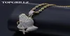 Iced Out Praying Hand Pendant Necklace With Mens Women Gold Silver Color Hip Hop Charm smycken Halsbandskedja för gåvor T19112925249109569