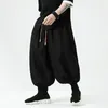 Men's Pants Hip Cotton Linen Wild Leg Casual Loose Harem Man Bloomers Summer Baggy Male Traditional Trousers Joggers